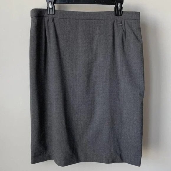 Hauber Wool Pencil Skirt in Grey Made in Germany - Picture 1 of 9